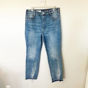 Pilcro by Anthropologie the cigarette high rise release hem jeans size 32